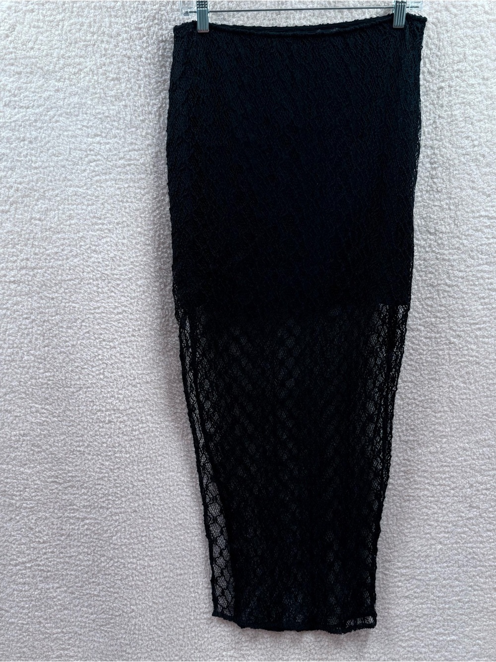Nicholas "Belda"Ruched Cotton blend lace Midi Skirt Black Crochet H22SO833L NWT